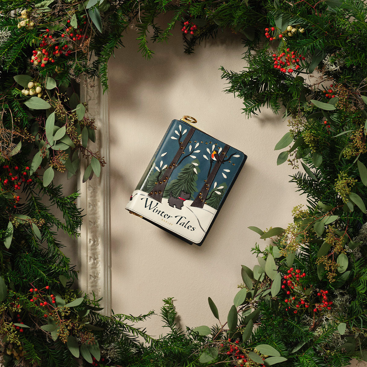 Book Street Leather Small Flapover Cross Body Bag in Teal - 112318