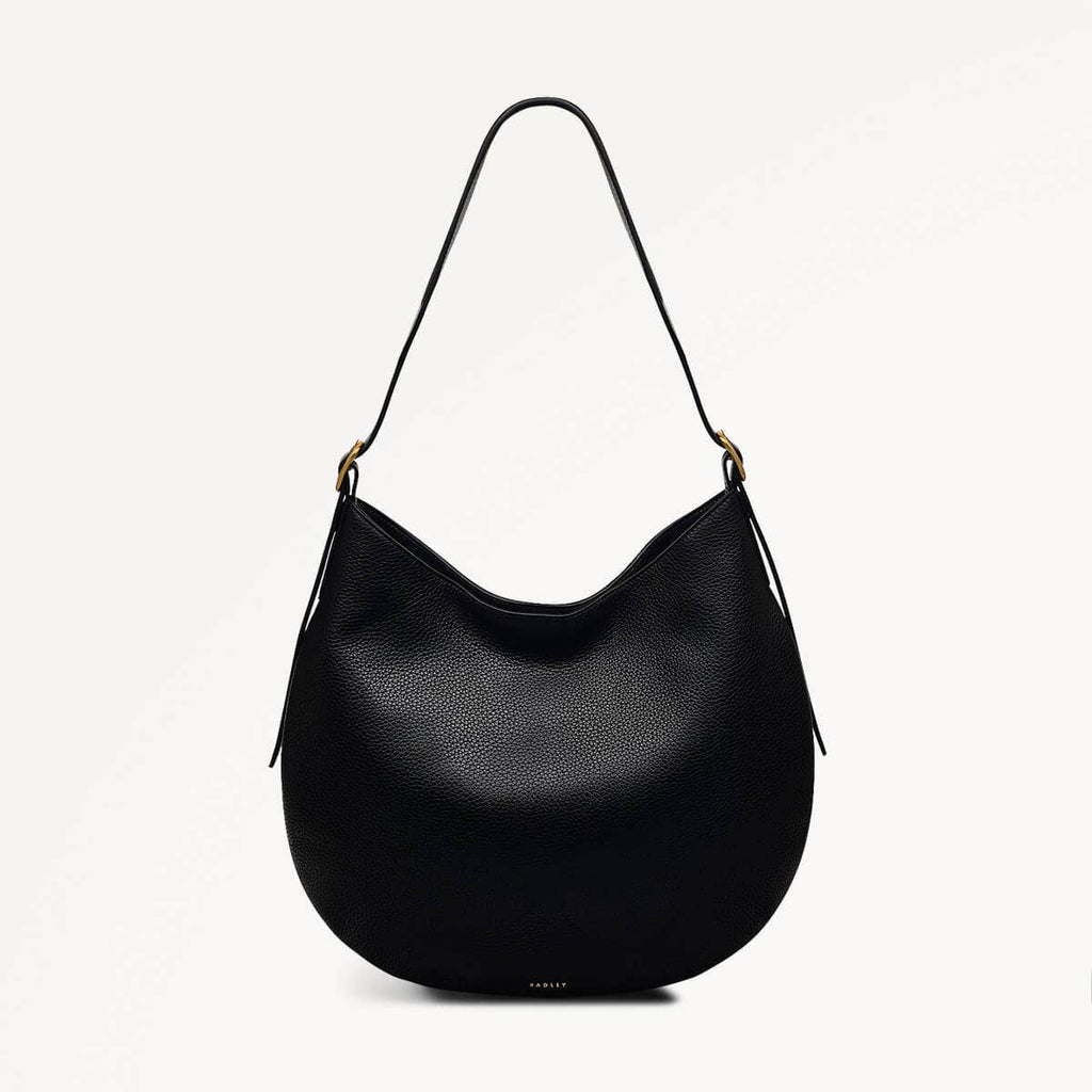 Kensington Place Leather Open Top Shoulder Bag in Black - 110161