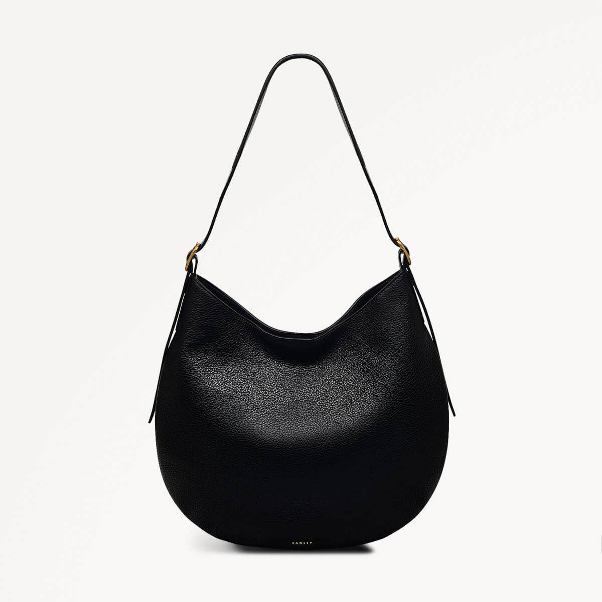 Kensington Place Leather Open Top Shoulder Bag in Black - 110161