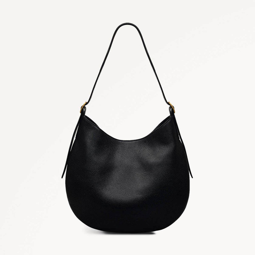 Kensington Place Leather Open Top Shoulder Bag in Black - 110161