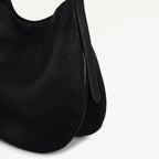 Kensington Place Leather Open Top Shoulder Bag in Black - 110161