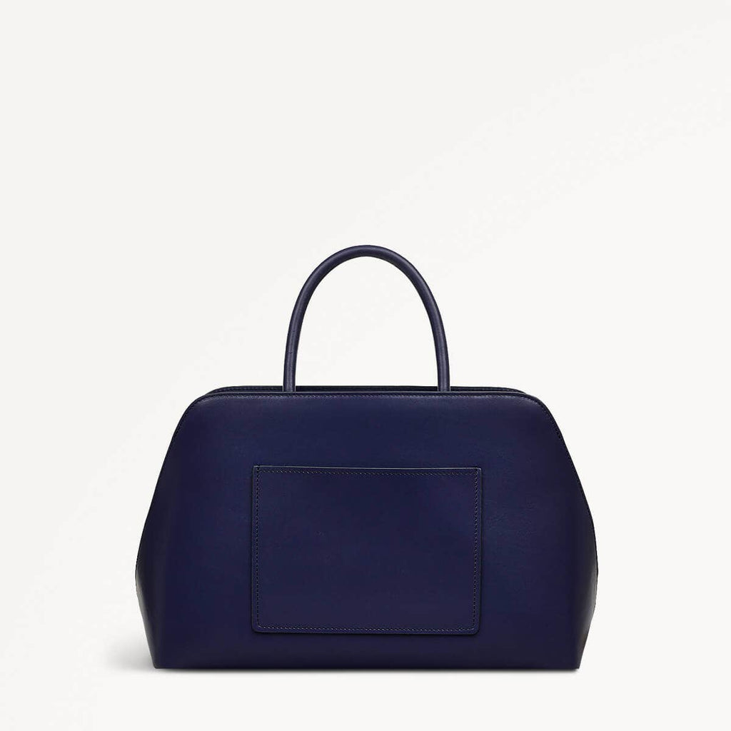 Liverpool Street Leather Medium Ziptop Grab Bag in Evenfall - 110282