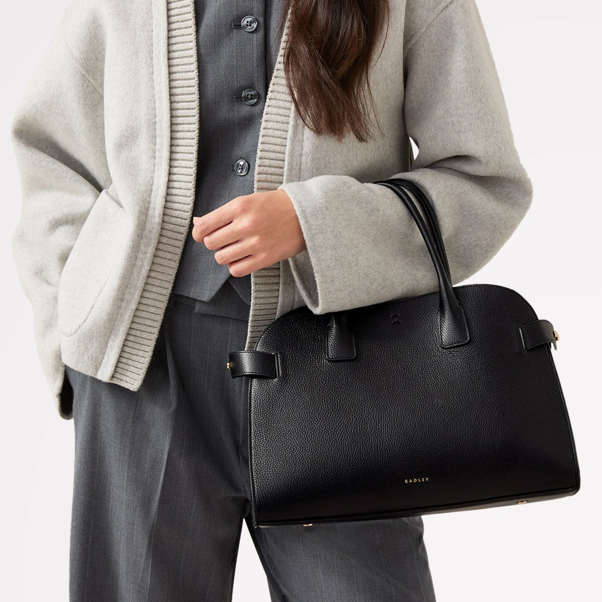 The Rathbone Leather Open Top Grab Bag in Black - 110285