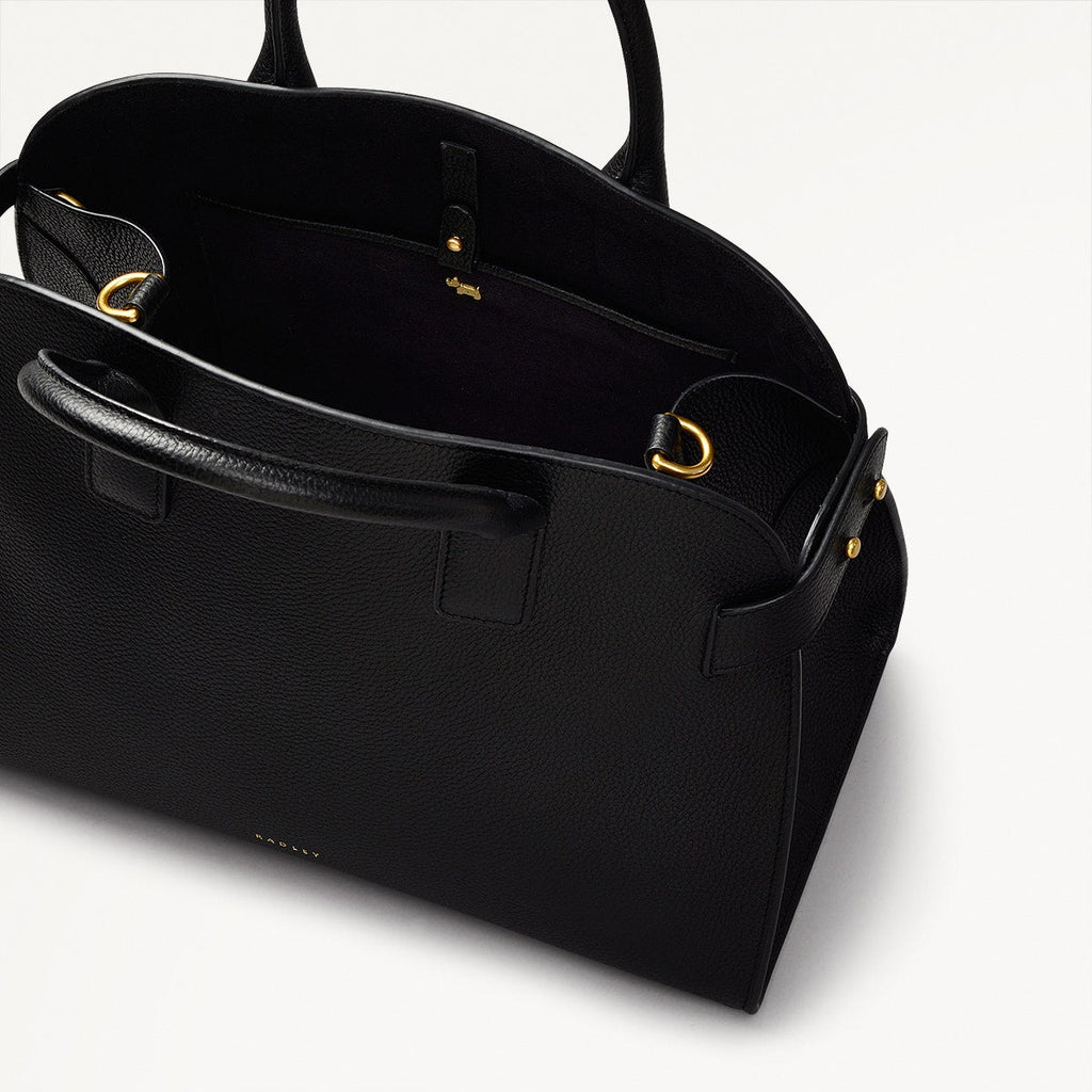 The Rathbone Leather Open Top Grab Bag in Black - 110285