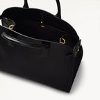 The Rathbone Leather Open Top Grab Bag in Black - 110285