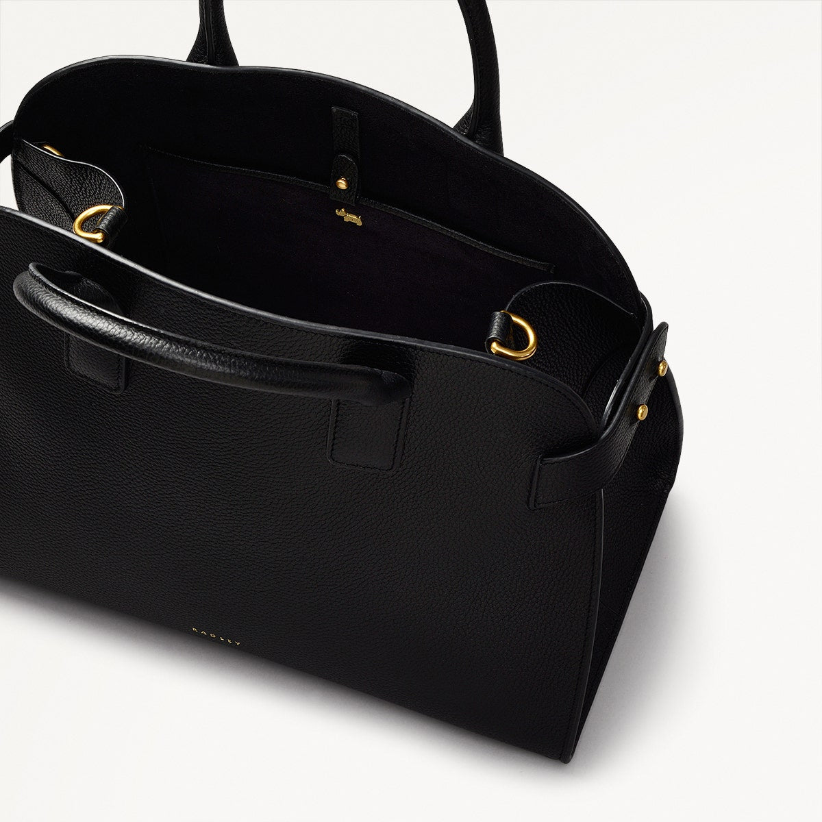 The Rathbone Leather Open Top Grab Bag in Black - 110285