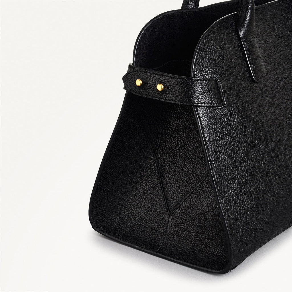 The Rathbone Leather Open Top Grab Bag in Black - 110285