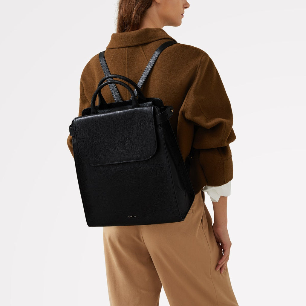 The Rathbone Large Flapover Backpack Black - 110288