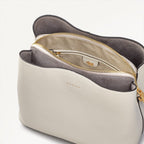 Dukes Place Leather Medium Compartment Crossbody Bag in Chalk - 110614