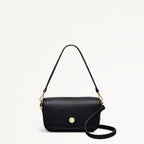 Bathurst Mews Leather Small Flapover Crossbody Bag in Black - 110651
