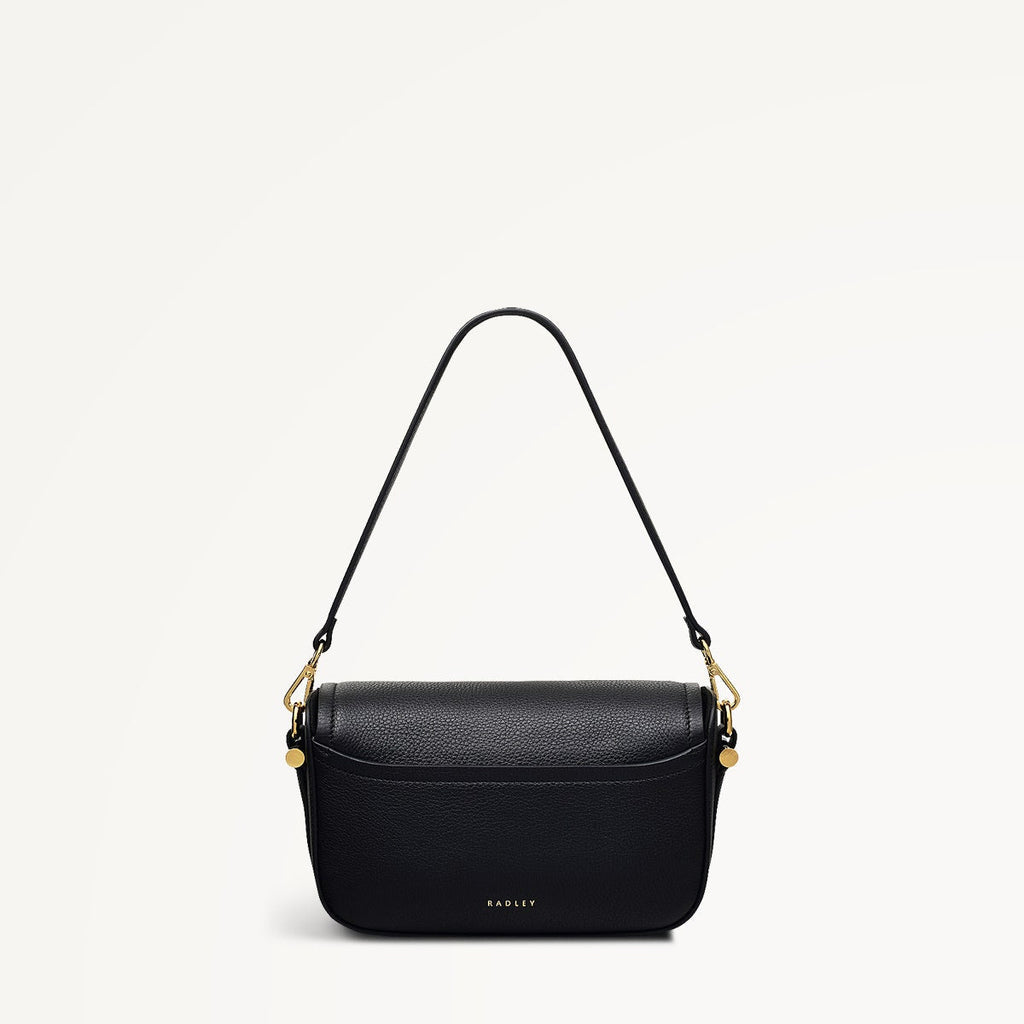 Bathurst Mews Leather Small Flapover Crossbody Bag in Black - 110651