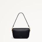 Bathurst Mews Leather Small Flapover Crossbody Bag in Black - 110651
