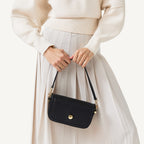 Bathurst Mews Leather Small Flapover Crossbody Bag in Black - 110651