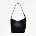 Bathurst Mews Leather Medium Ziptop Shoulder Bag in Black - 110654
