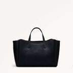 Bathurst Mews Leather Medium Ziptop Grab Bag in Black - 110658