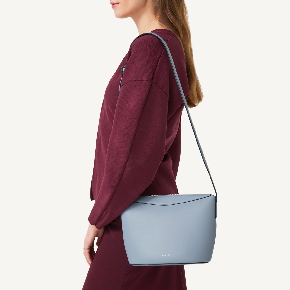 The Kensal Small Ziptop Cross Body Smoke Blue - 110814