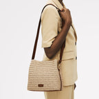 Dukes Place Leather Medium Compartment Cross Body Bag in Natural - 111375