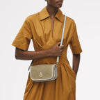 Bathurst Mews Leather Small Flapover Cross Body Bag in Natural - 111376