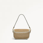 Bathurst Mews Leather Small Flapover Cross Body Bag in Natural - 111376