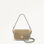 Bathurst Mews Leather Small Flapover Cross Body Bag in Natural - 111376