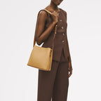 Dukes Place Leather Medium Compartment Cross Body Bag in Pecan - 111381