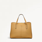 Dukes Place Leather Medium Ziptop Grab Bag in Pecan - 111382