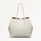 Dukes Place Leather Large Open Top Tote Bag in Chalk - 111384