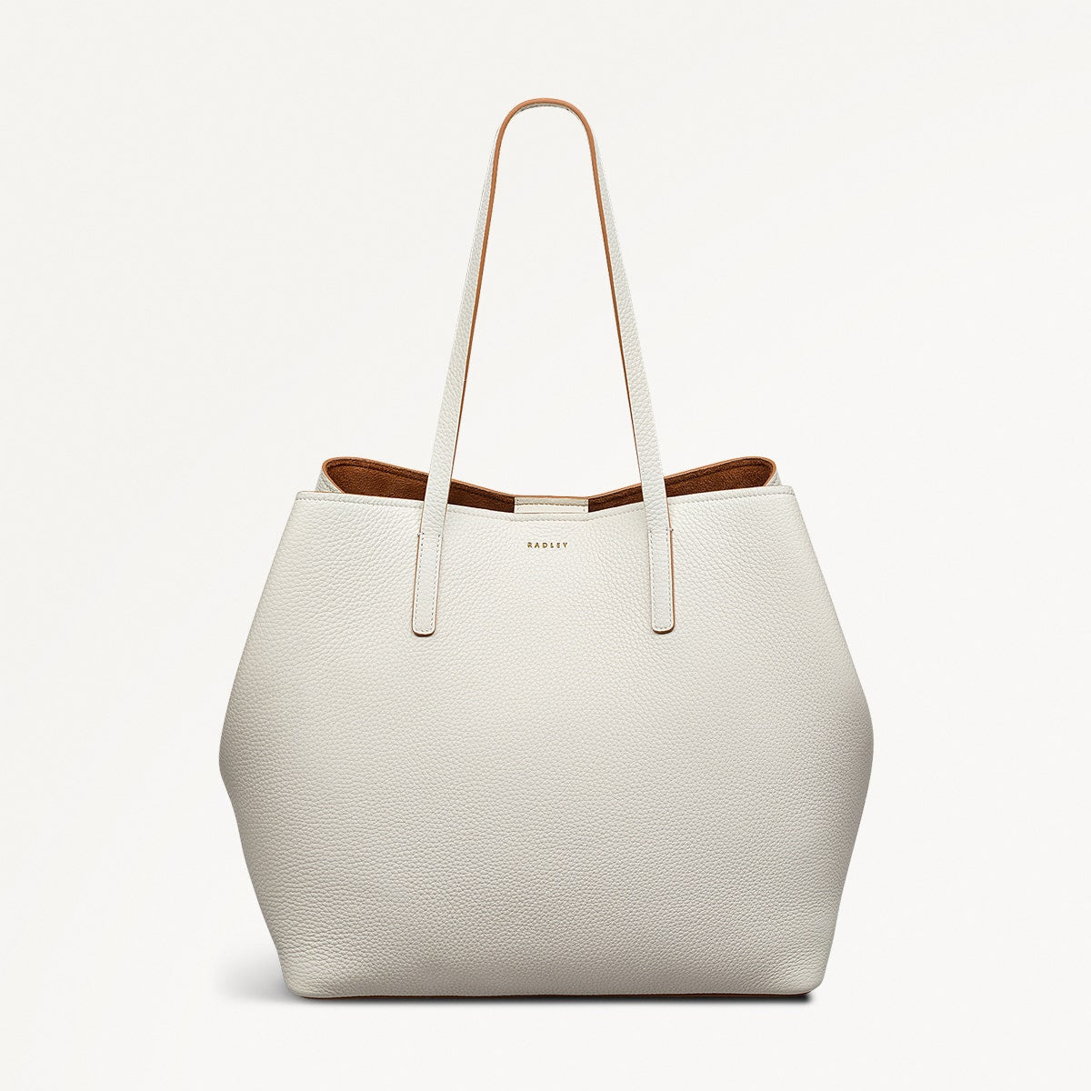 Dukes Place Leather Large Open Top Tote Bag in Chalk - 111384