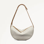 Dukes Place Leather Medium Ziptop Sling Bag in Chalk - 111388