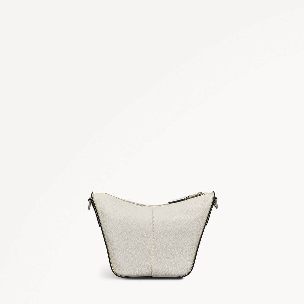 Oak Street Leather Small Ziptop Cross Body Bag in Chalk - 111390