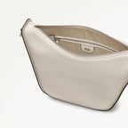 Oak Street Leather Small Ziptop Cross Body Bag in Chalk - 111390