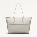 Oak Street Leather Medium Ziptop Tote Bag in Chalk - 111391