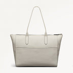 Oak Street Leather Medium Ziptop Tote Bag in Chalk - 111391