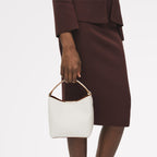 Bathurst Mews Leather Small Open Top Grab Bag in Chalk - 111393