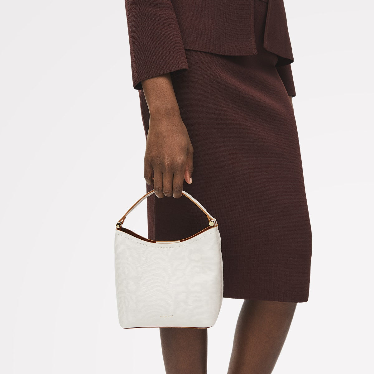 Bathurst Mews Leather Small Open Top Grab Bag in Chalk - 111393