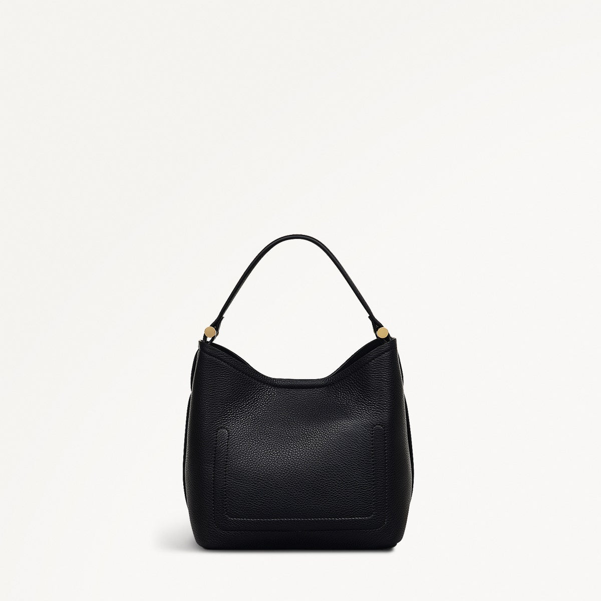 Bathurst Mews Leather Small Open Top Grab Bag in Black - 111394