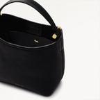 Bathurst Mews Leather Small Open Top Grab Bag in Black - 111394