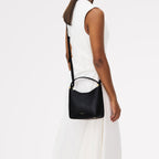 Bathurst Mews Leather Small Open Top Grab Bag in Black - 111394