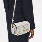 Bathurst Mews Leather Small Flapover Cross Body Bag in Chalk - 111395