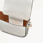 Bathurst Mews Leather Small Flapover Cross Body Bag in Chalk - 111395