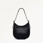 Kensington Place Leather Small Open Top Shoulder Bag in Black - 111396