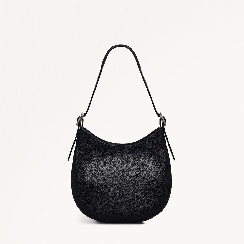 Kensington Place Leather Small Open Top Shoulder Bag in Black - 111396