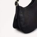Kensington Place Leather Small Open Top Shoulder Bag in Black - 111396