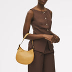 Kensington Place Leather Small Open Top Shoulder Bag in Pecan - 111397