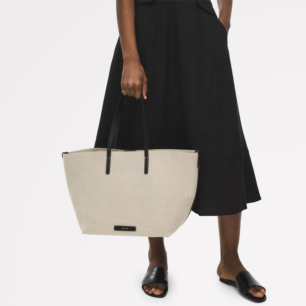 Dukes Place Leather Large Open Top Tote Bag in Natural - 111398