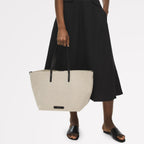 Dukes Place Leather Large Open Top Tote Bag in Natural - 111398