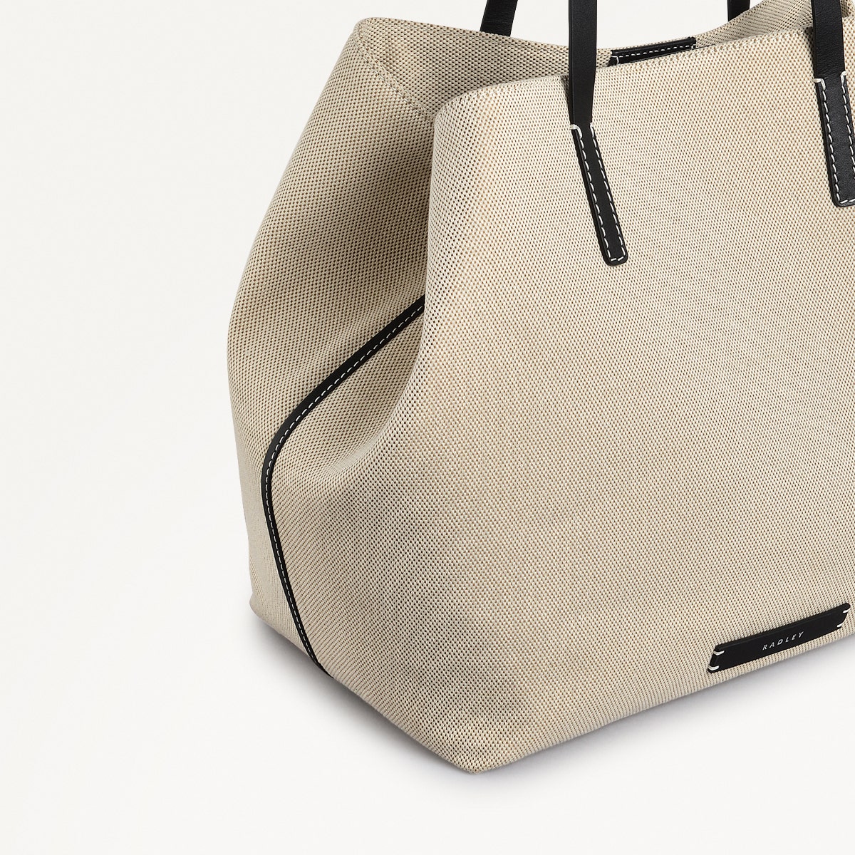 Dukes Place Leather Large Open Top Tote Bag in Natural - 111398