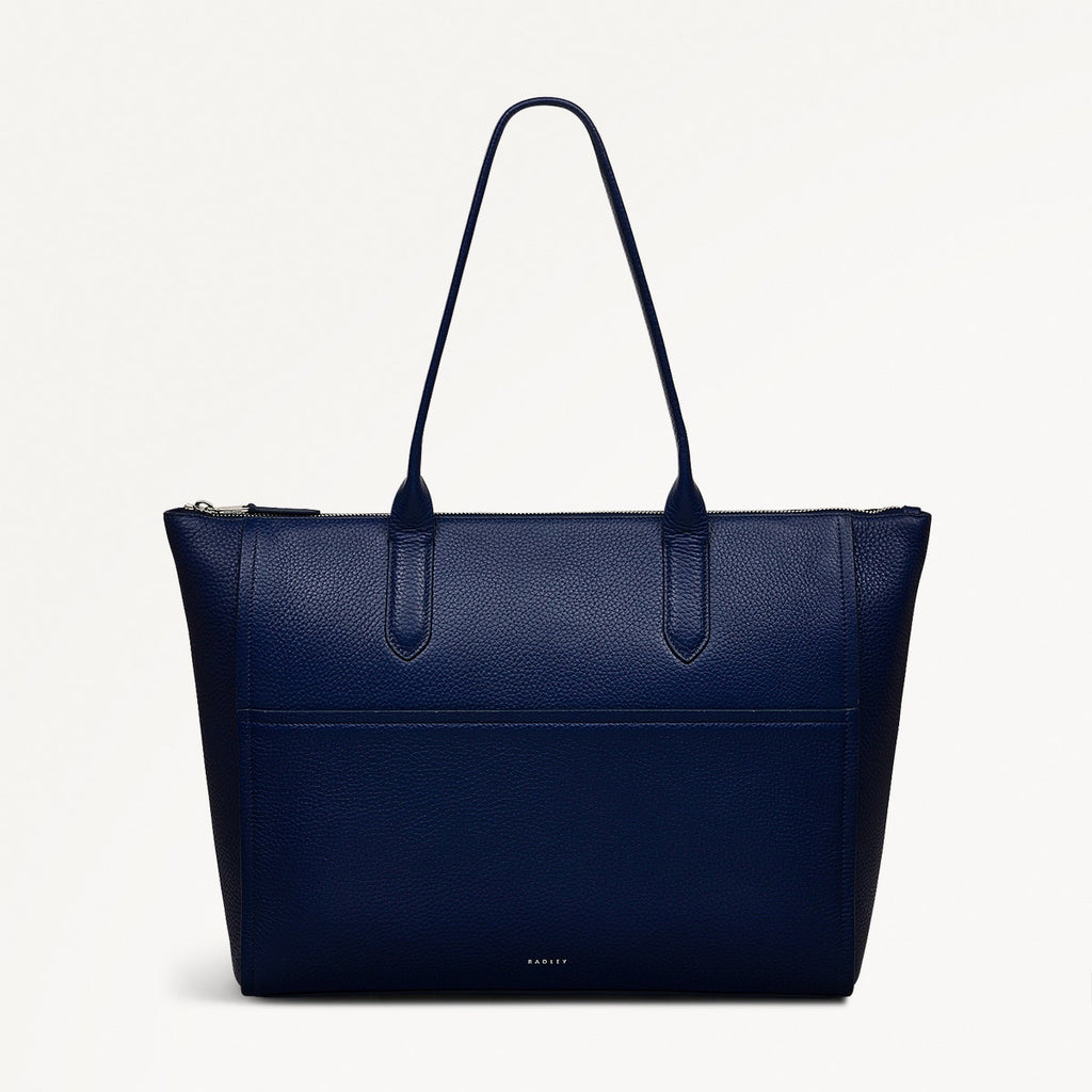 Oak Street Leather Medium Ziptop Tote Bag in Evenfall - 111402