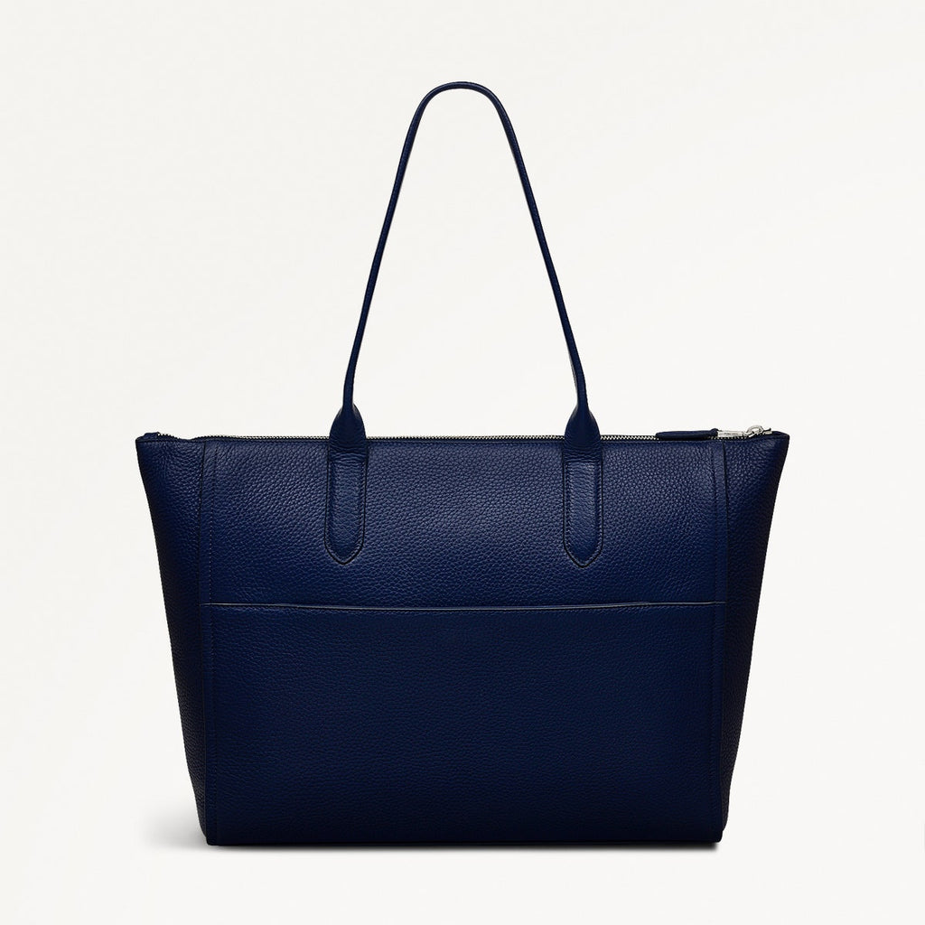 Oak Street Leather Medium Ziptop Tote Bag in Evenfall - 111402