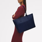 Oak Street Leather Medium Ziptop Tote Bag in Evenfall - 111402